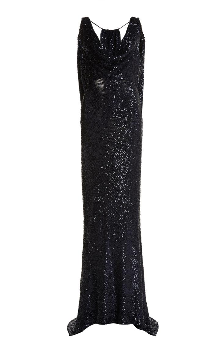 Moda Operandi Nervi Zendaya Cowl Neck Sequined Gown