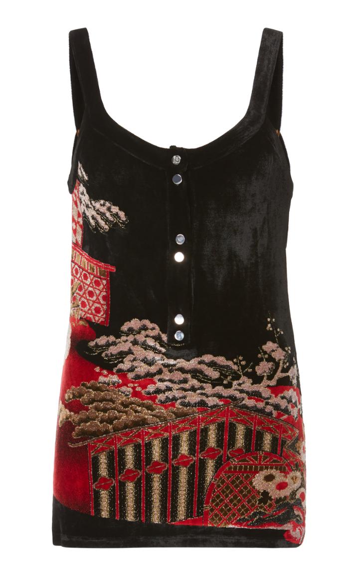 Paco Rabanne Lurex-embroidered Velvet Top