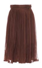 Moda Operandi N21 Pleated Silk Midi Skirt Size: 38