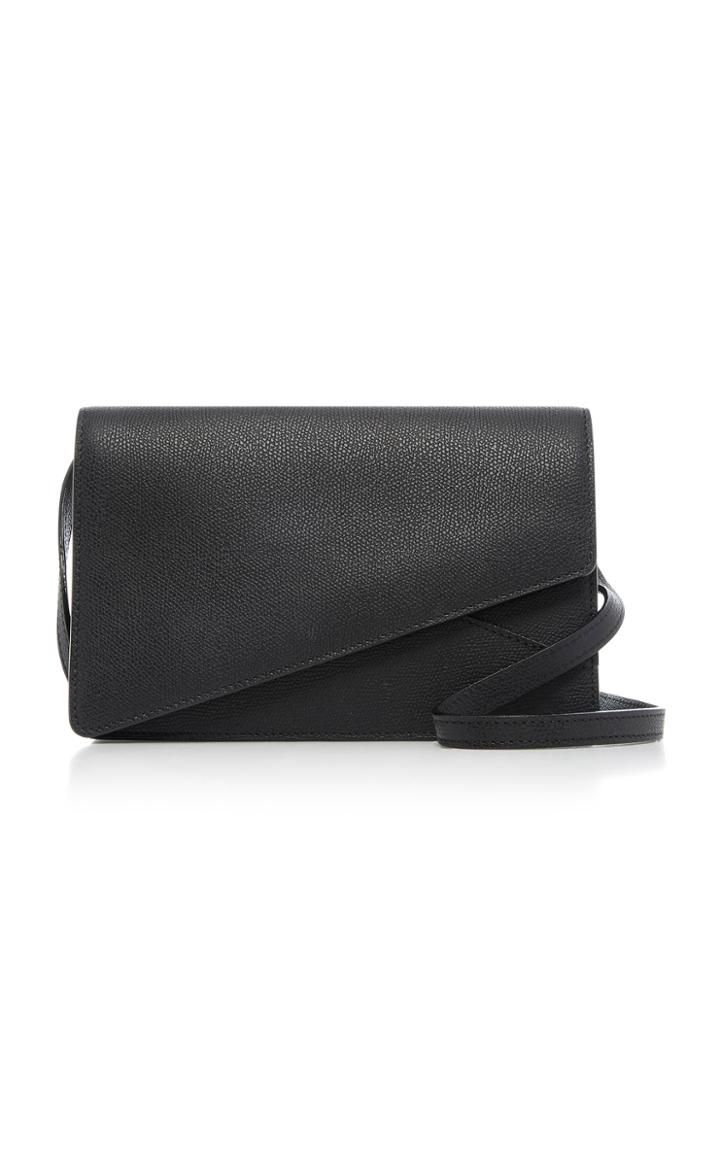 Valextra Twist Crossbody Leather Clutch
