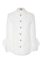 Michael Kors Collection Embellished Cotton-blend Top