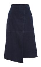 Tibi Denim Wrap Midi Skirt