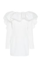 16arlington Moire Ruffle Cotton-blend Mini Dress
