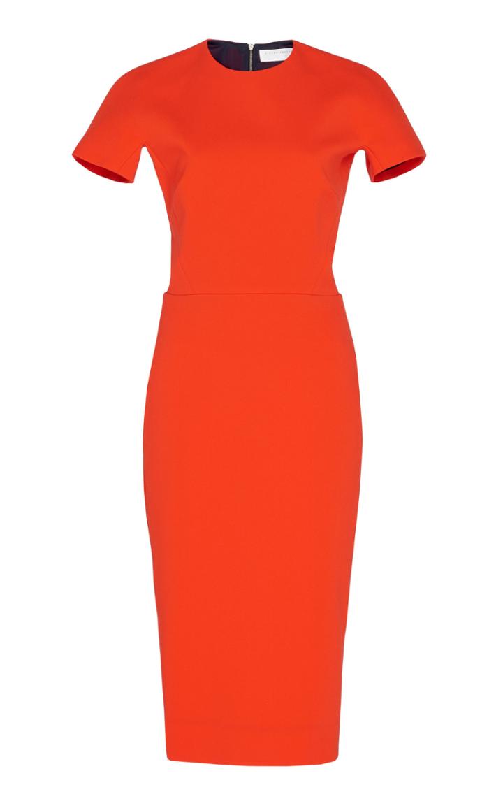 Victoria Beckham Fitted Crepe T-shirt Dress