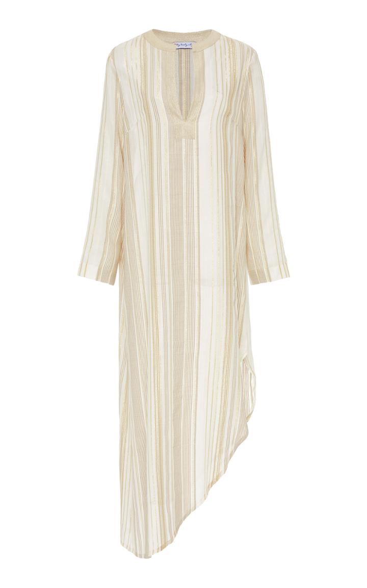 My Beachy Side Kafciz Asymmetric Striped Cotton Maxi Dress