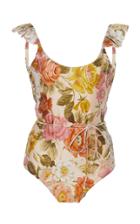 Zimmermann Bonita Ruffled Floral-print Swimsuit