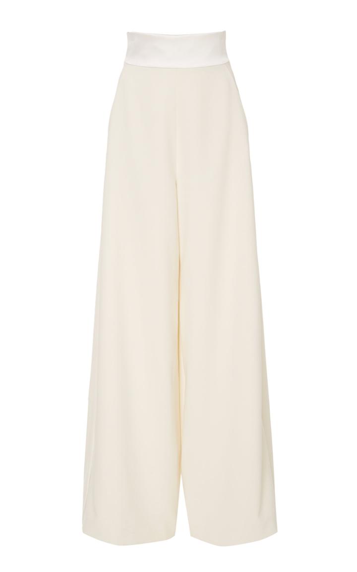 Christian Siriano Lunar White Wide Leg Tuxedo Trouser