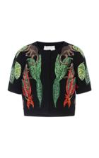 Oscar De La Renta Crystal Embroidered Jacket