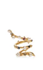 Elie Saab Ring With Pearls And Swarovski Crystals