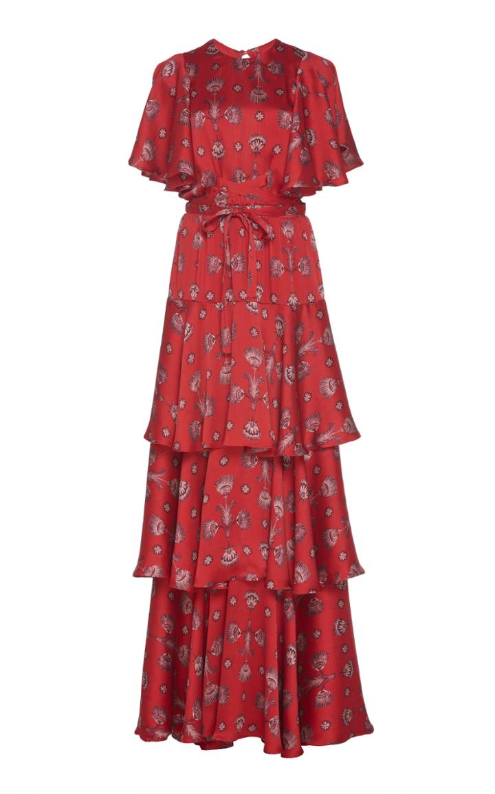 Johanna Ortiz Meditacion Del Mas Alla Tiered Ruffle Maxi Dress