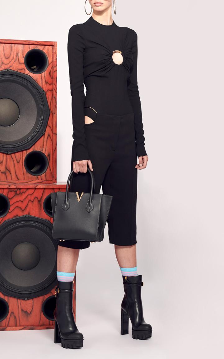 Moda Operandi Versace Cutout-detailed Cady Cropped Pants
