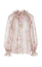 Zimmermann Ruffled Floral-print Silk-chiffon Blouse Size: 0
