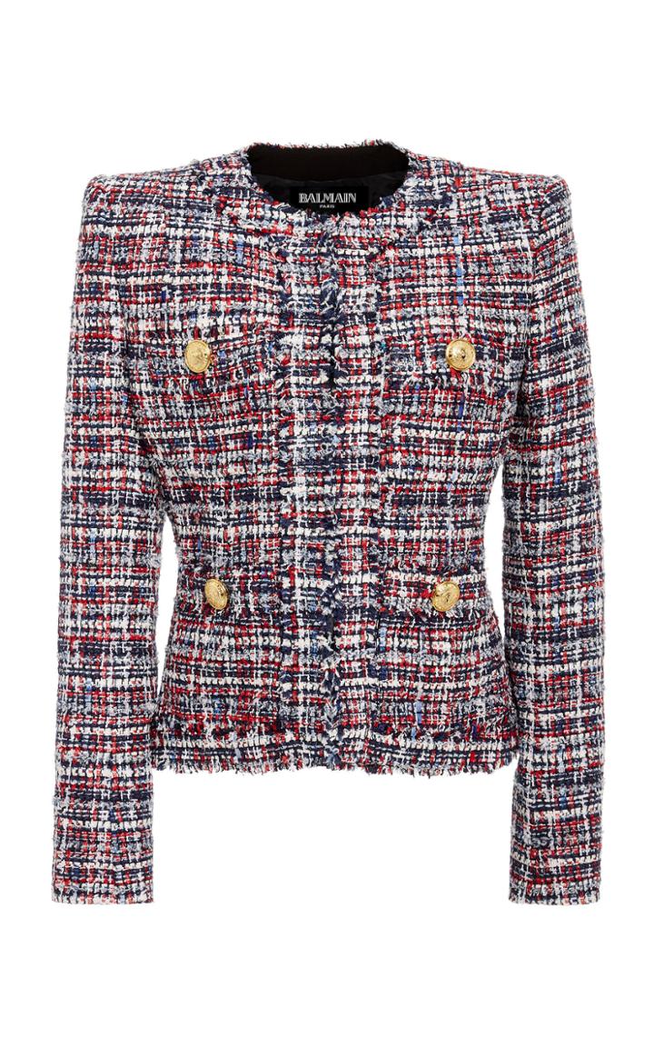 Balmain Button-embellished Tweed Jacket