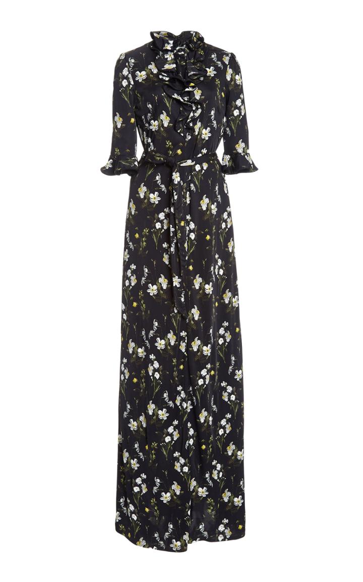 Erdem Farrell Floral-print Satin Gown