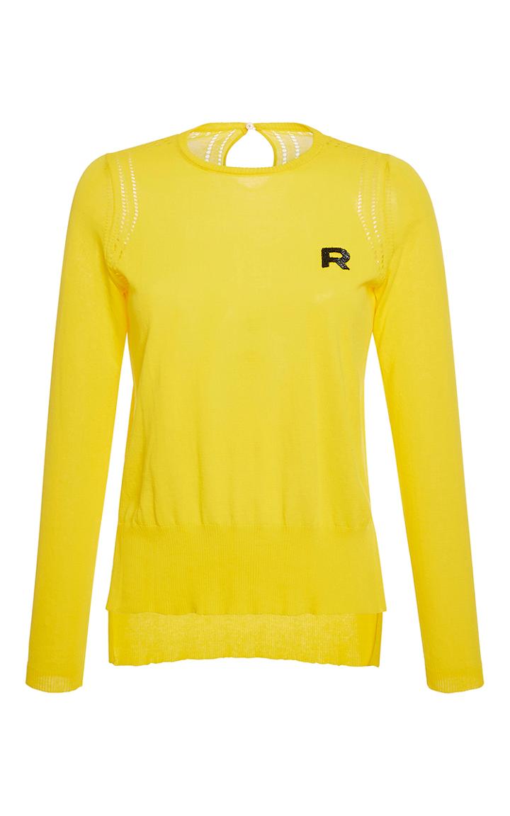 Rochas Long Sleeve Cotton Knit Top