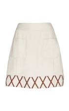 Rixo Kitty Ribbon-trimmed Paneled Mini Skirt