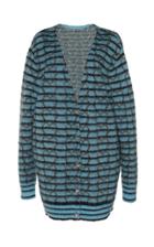Moda Operandi Anas Jourden Pointelle-detail Striped Wool-mohair Cardigan Size: 36