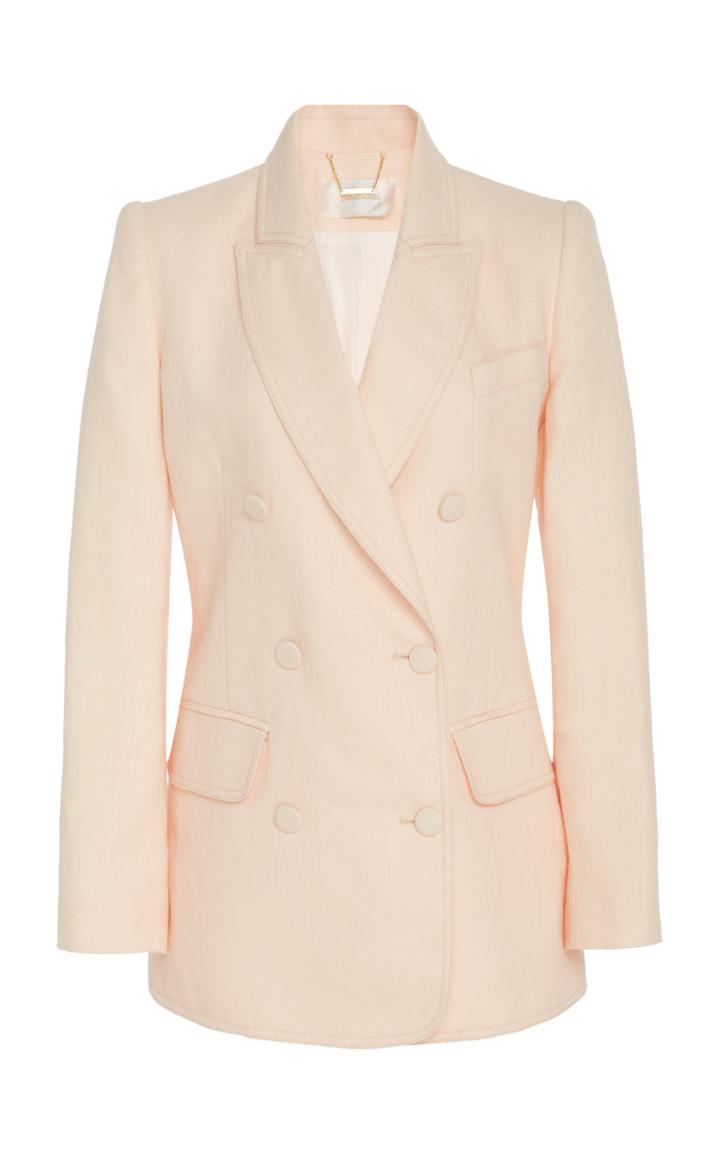 Zimmermann Double-breasted Linen Blazer