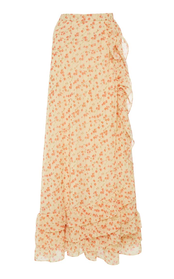 Luisa Beccaria Wrap Chiffon Midi Skirt