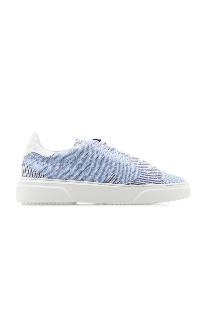 By Walid Patchwork-effect Canvas And Leather Sneakers Size: 40