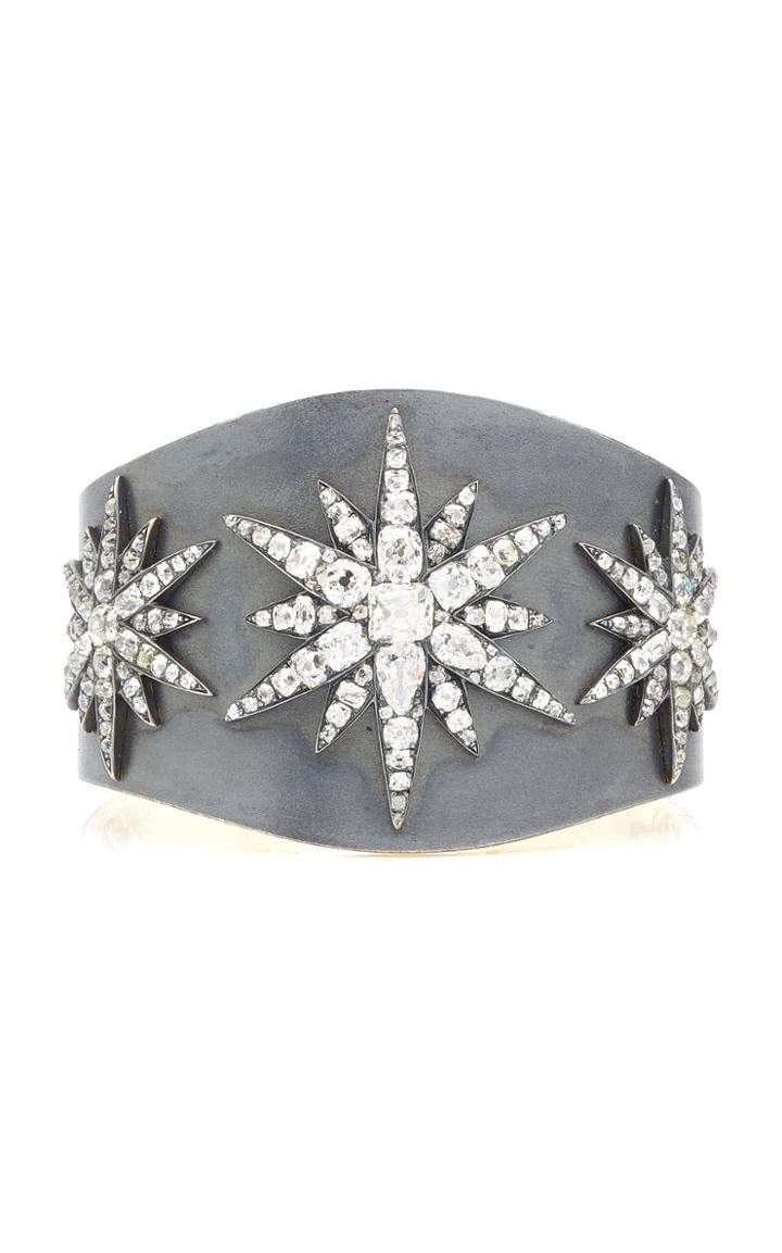 Moda Operandi Stephen Russell 19th Century Silver Gold And Diamond Star Cuff Bracele