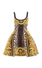 Versace Flounced Printed Dress