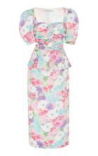Moda Operandi Alessandra Rich Floral Peplum Silk Dress Size: 36
