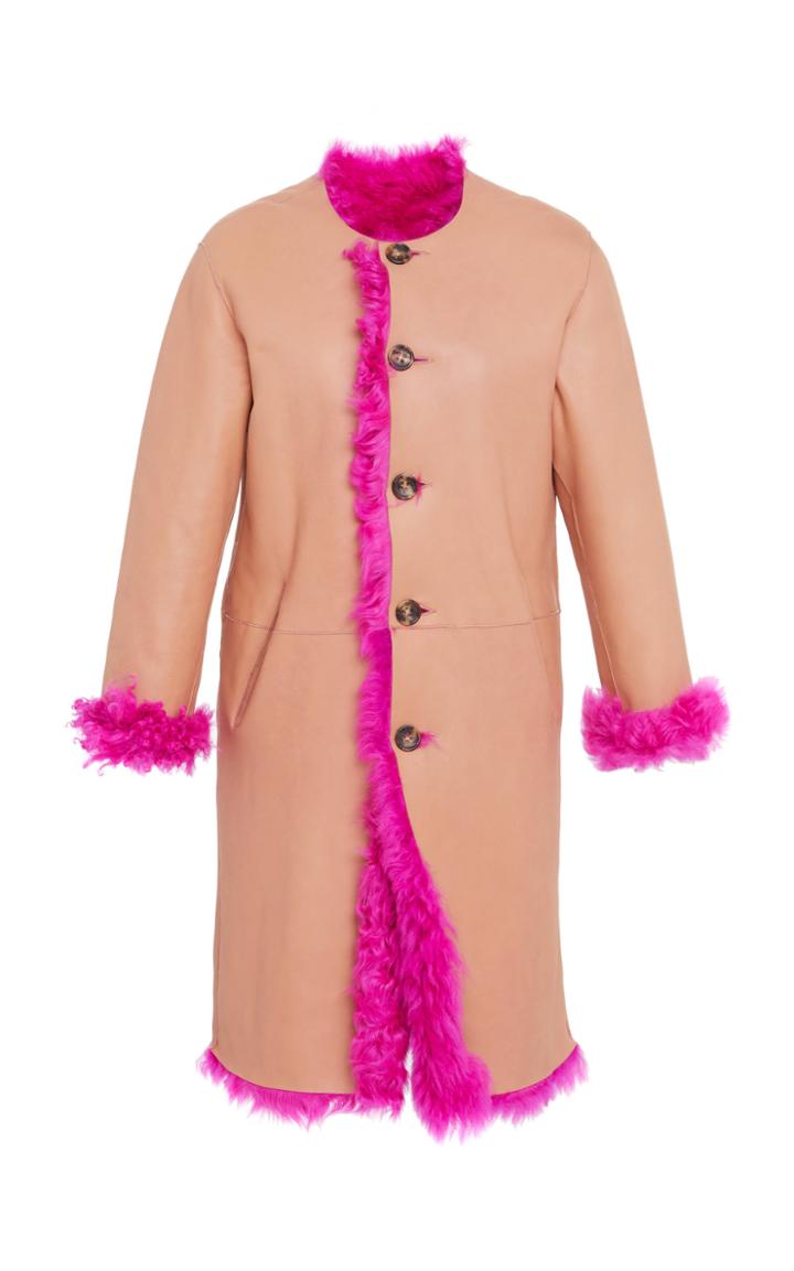 Red Valentino Shearling Lined Coat