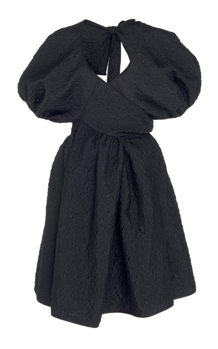 Cecilie Bahnsen Abigaile Textured Crepe Puff Sleeve Dress