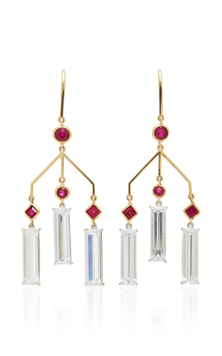 Yi Collection 18k Gold, Ruby And Topaz Earrings