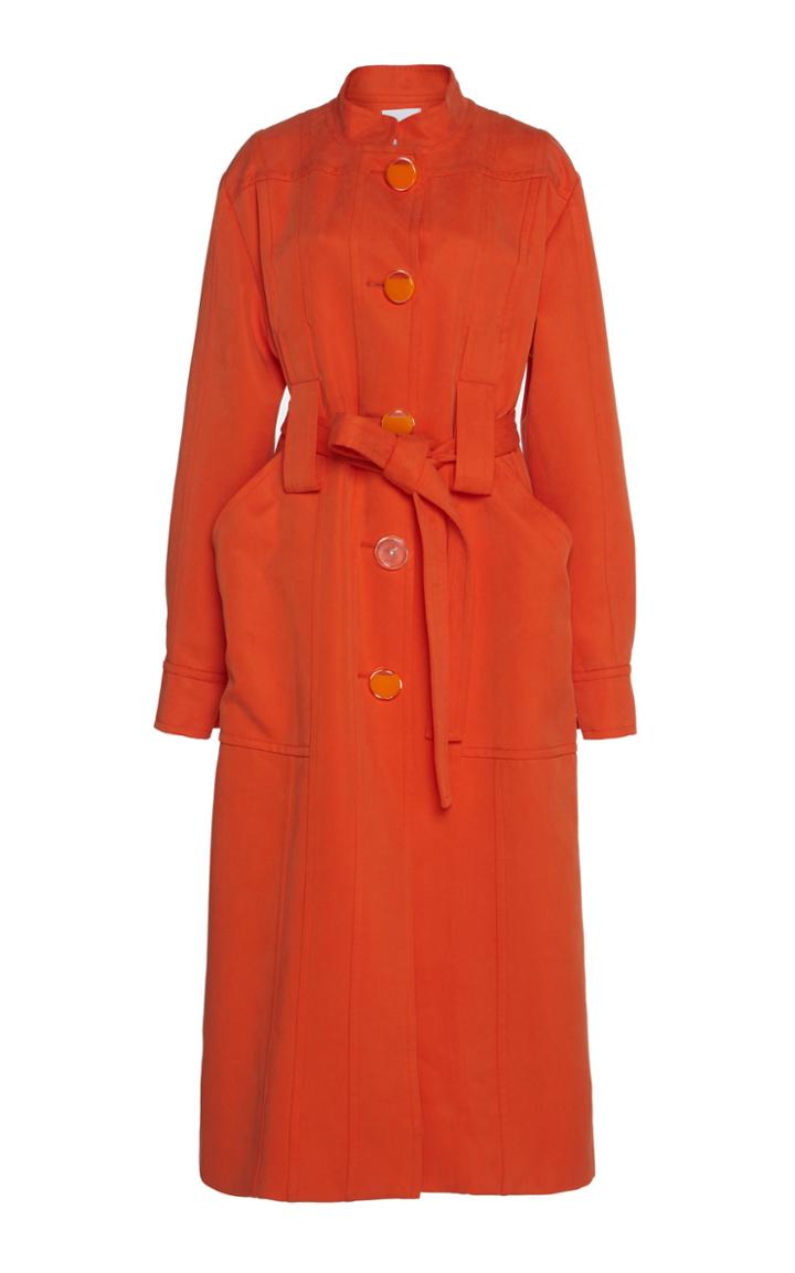 Christopher Esber Ink Level Belted Button-detal Gabardine Coat