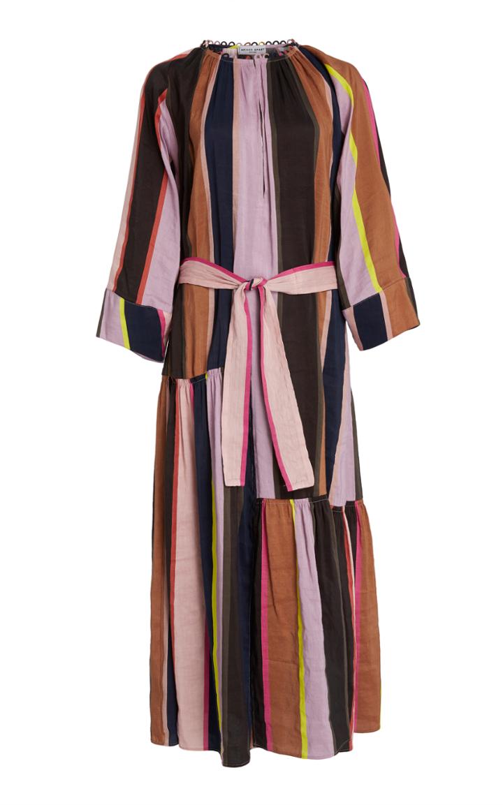 Apiece Apart Stella Shirred Tiers Midi Dress