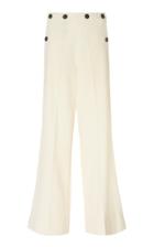 Roland Mouret Palmetto Button-detailed Wool-blend Pants