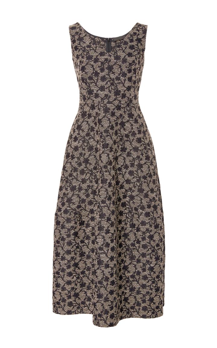 Co Floral Jacquard Midi Dress