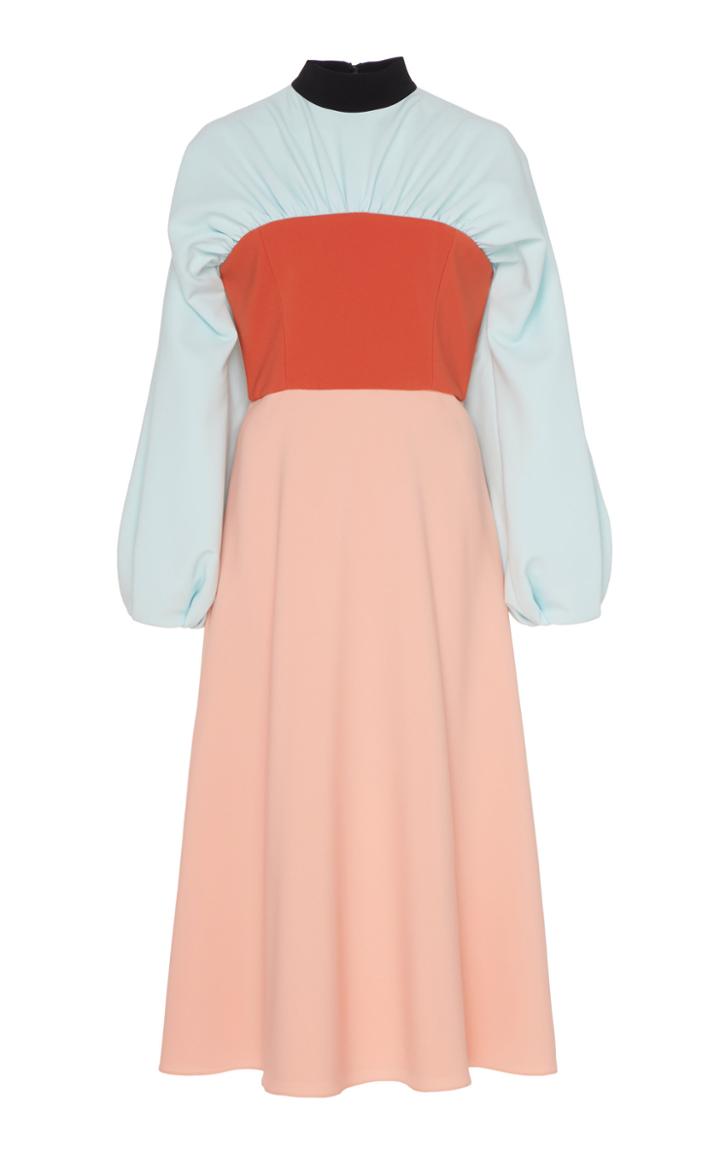 Christian Siriano Tri-colored Long Sleeve Dress