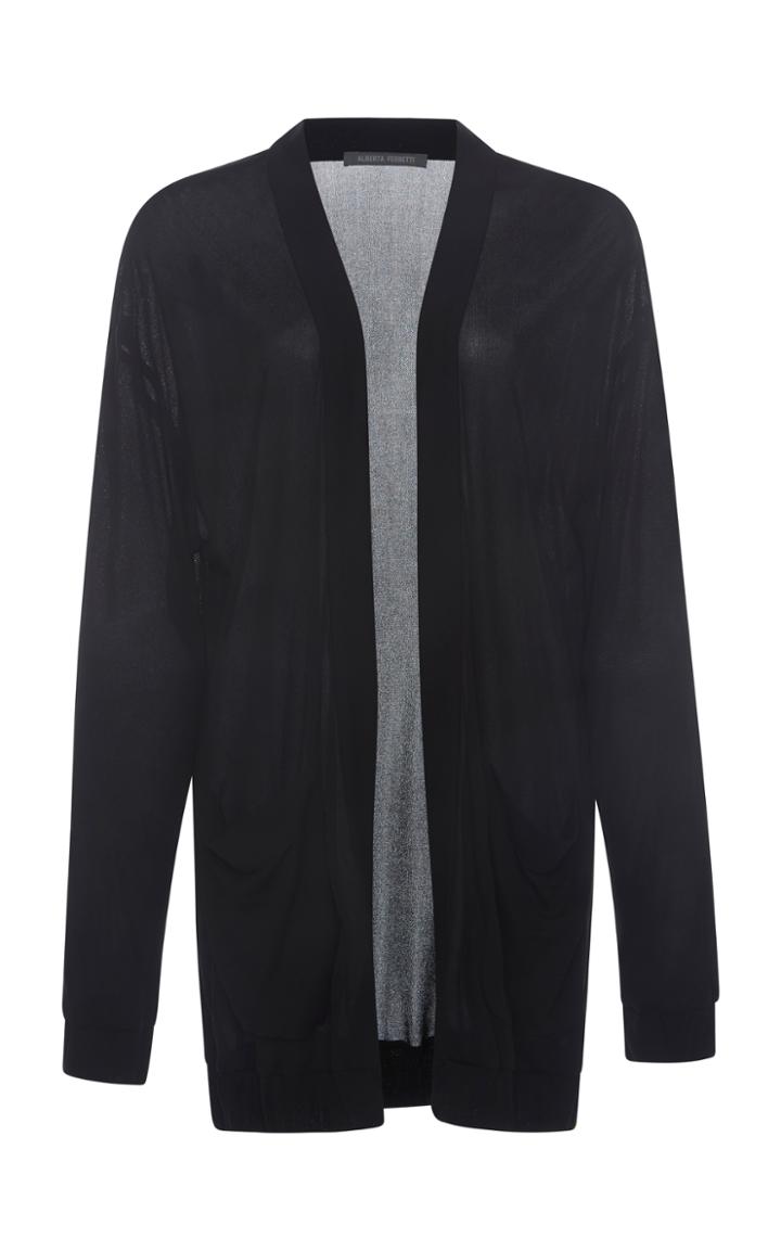 Alberta Ferretti Long Sleeve Crepe Cardigan