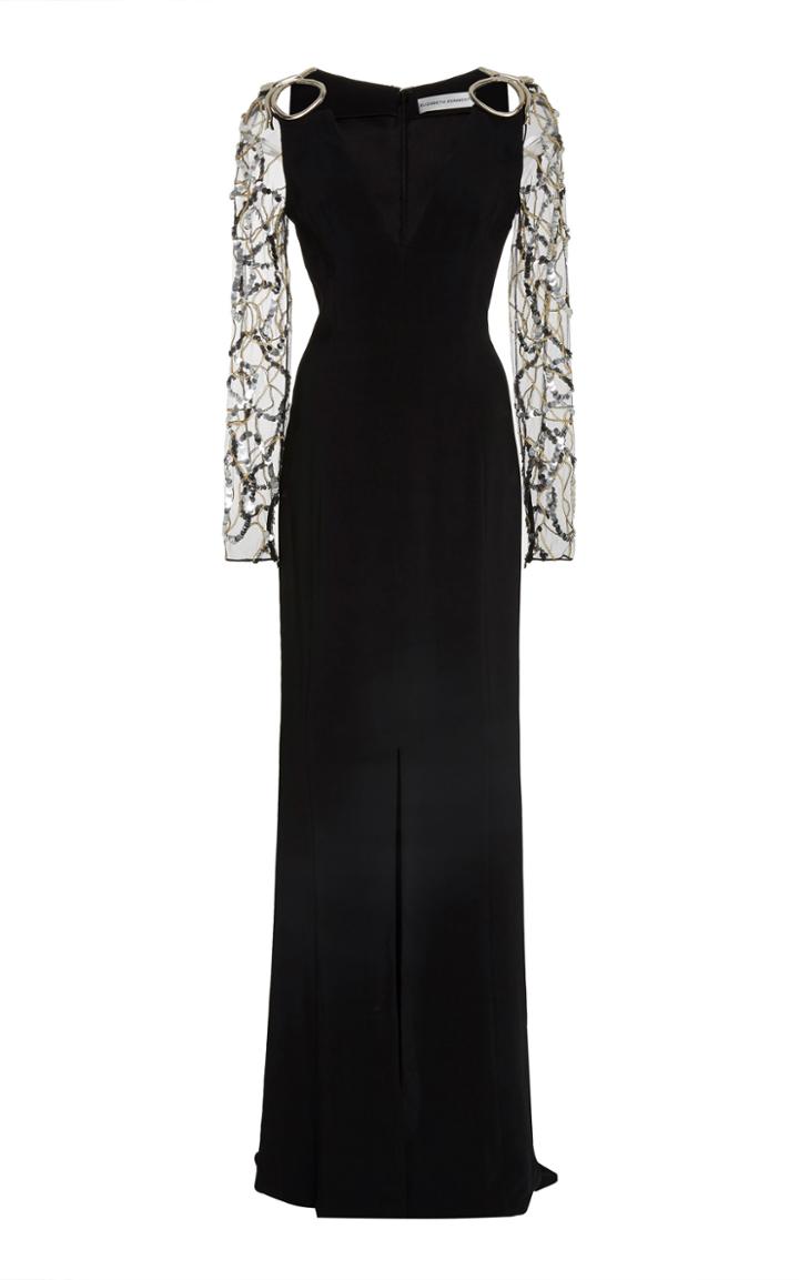 Elizabeth Kennedy Embroidered Long Sleeve Gown