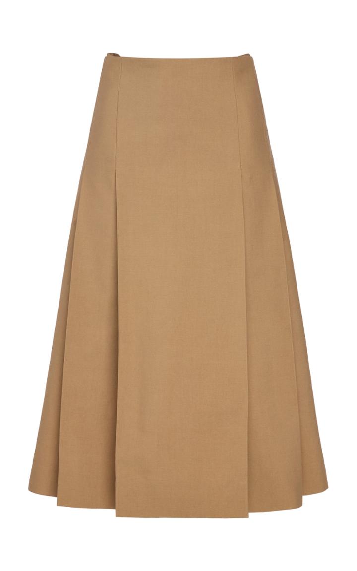 Moda Operandi Victoria Beckham Pleated Cotton-blend Skirt Size: 6