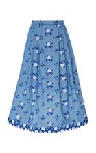 Moda Operandi Andrew Gn Pleated Floral-print Cotton-blend Skirt Size: 34