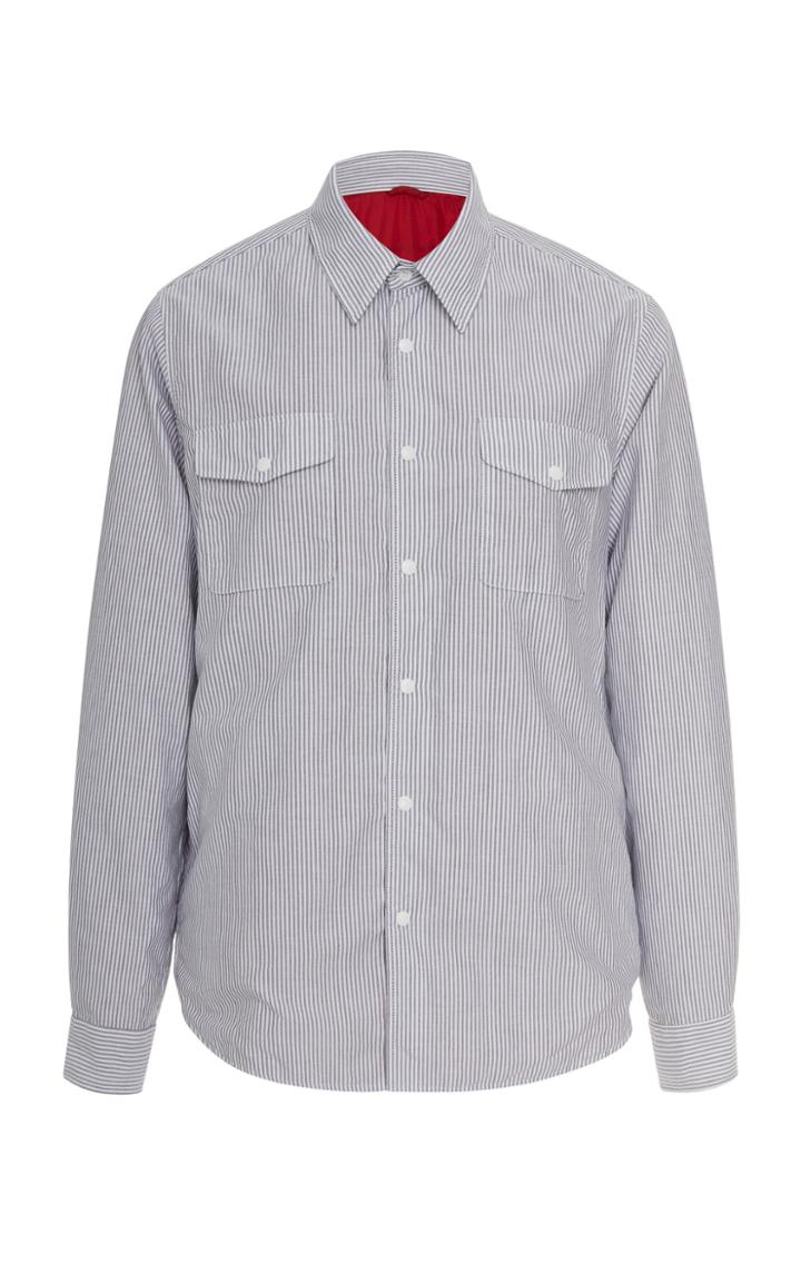 Aspesi Lined Striped Cotton-poplin Button-up Shirt