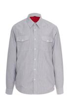 Aspesi Lined Striped Cotton-poplin Button-up Shirt