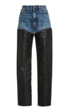 Moda Operandi R13 Axl Leather-inset High-rise Slim-leg Jeans