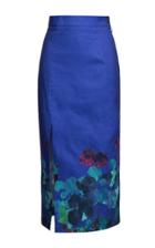 Lake Studio High-waisted Floral-printed Silk And Cotton Blend Pencil Skirt