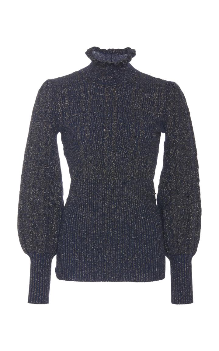 Moda Operandi Marc Jacobs Ruffled-turtleneck Wool-blend Sweater Size: Xs