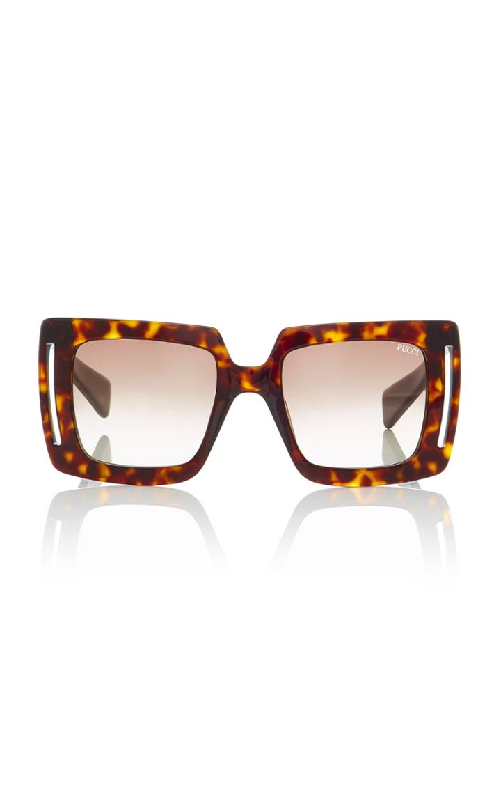 Emilio Pucci Tortoiseshell Square Frame Sunglasses