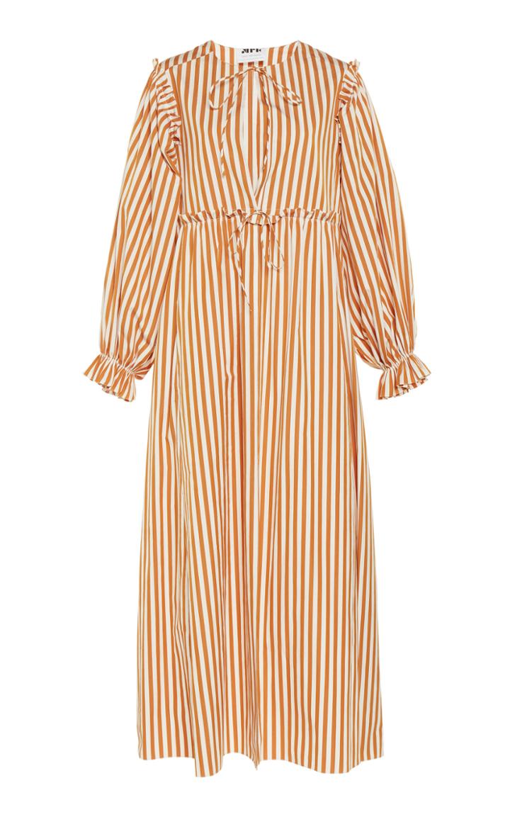 Moda Operandi Maison Rabih Kayrouz Striped Keyhole Poplin Dress Size: 36