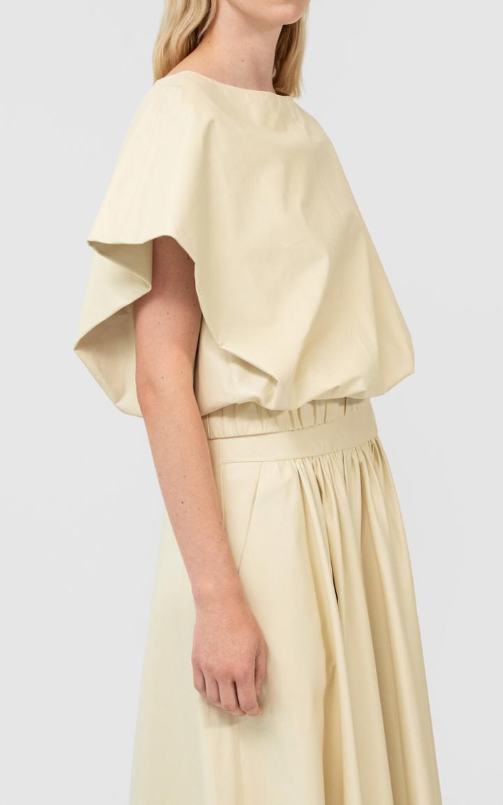 Moda Operandi Co Cap Sleeve Leather Blouse