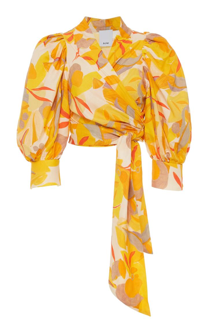 Moda Operandi Acler Corsica Linen Blend Wrap Top Size: 2