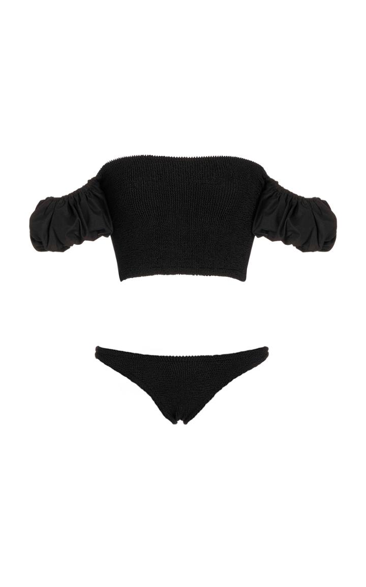 Hunza G Veronika Seersucker Off-the-shoulder Bikini