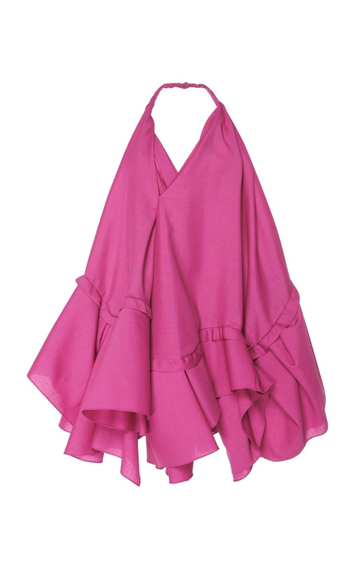 Jacquemus Rosa Asymmetrical Wool Dress